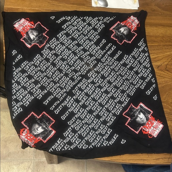 Black Graphic Bandana ozzy osbourne concert 1988